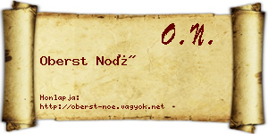Oberst Noé névjegykártya